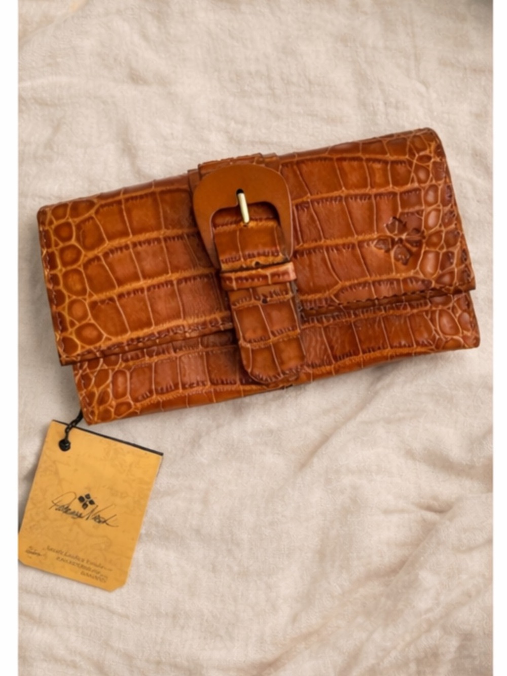 Patricia Nash Tan Croc-Embossed Wallet